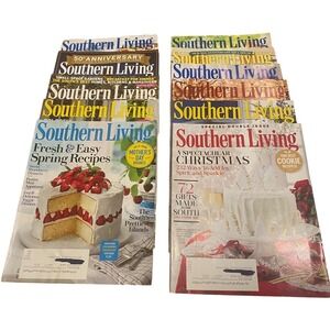 Southern Living Magazine Lot Of 11 Nostalgic Jan-May July-Dec '16 Recipes Decor